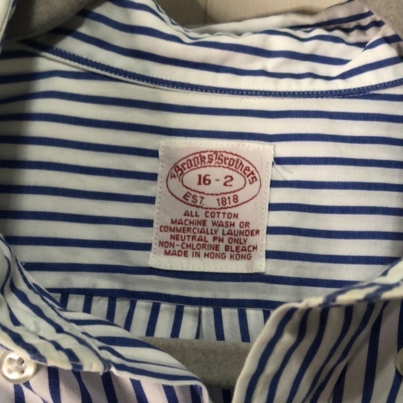 𝅺brooks Brother Est 1818 Men’s Button Down Long Sleeves Shirt Size 16-2 - Picture 3 of 6
